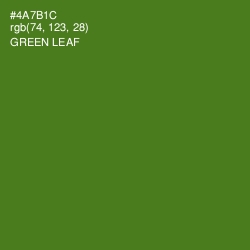 #4A7B1C - Green Leaf Color Image